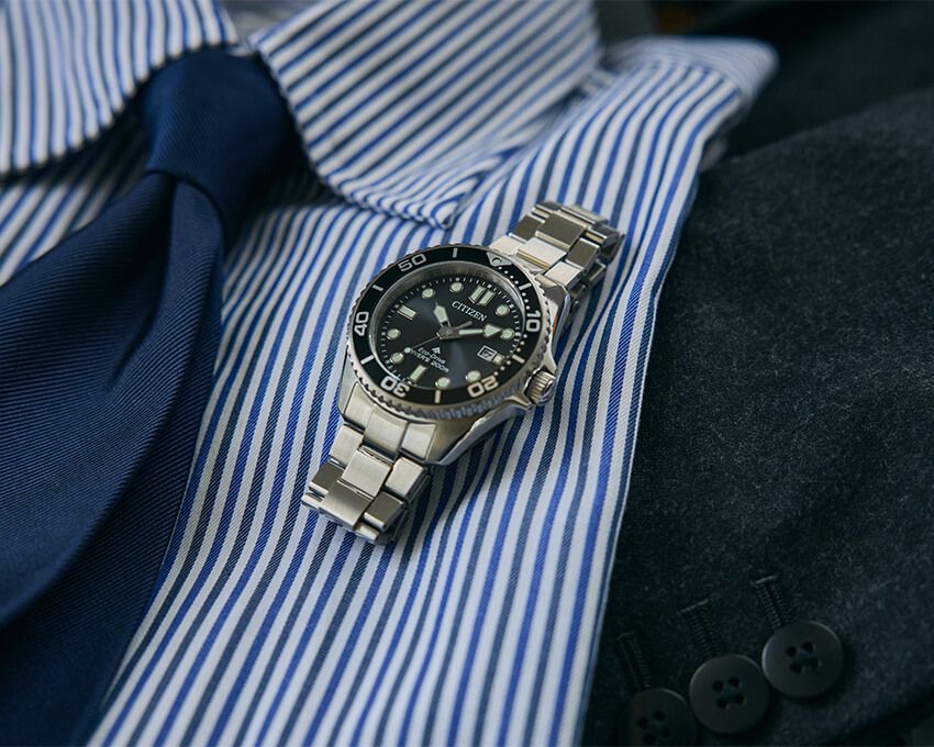 エコ・ドライブ ダイバー200m「BN0261-51E」。SSケース、40.6㎜径、光発電エコ・ドライブ。８万1400円／シチズン　0120-78-4807