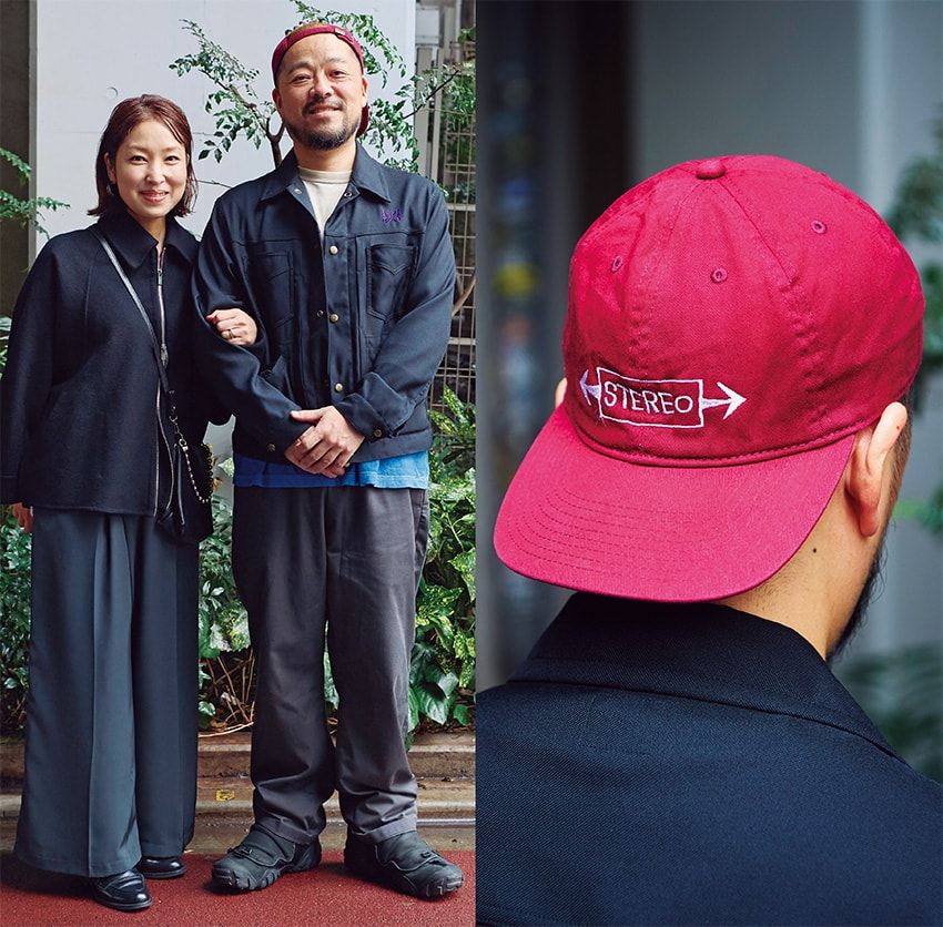 帽子＝不明　ジャケット＝ニードルズ　パンツ＝古着　スニーカー＝アディダス オリジナルス