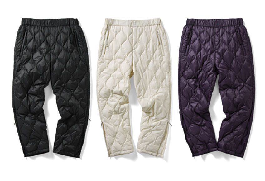 「Light Down Pants」1万9800円／タイオン×ホワイトマウンテニアリング（タイオン　052-684-5182）