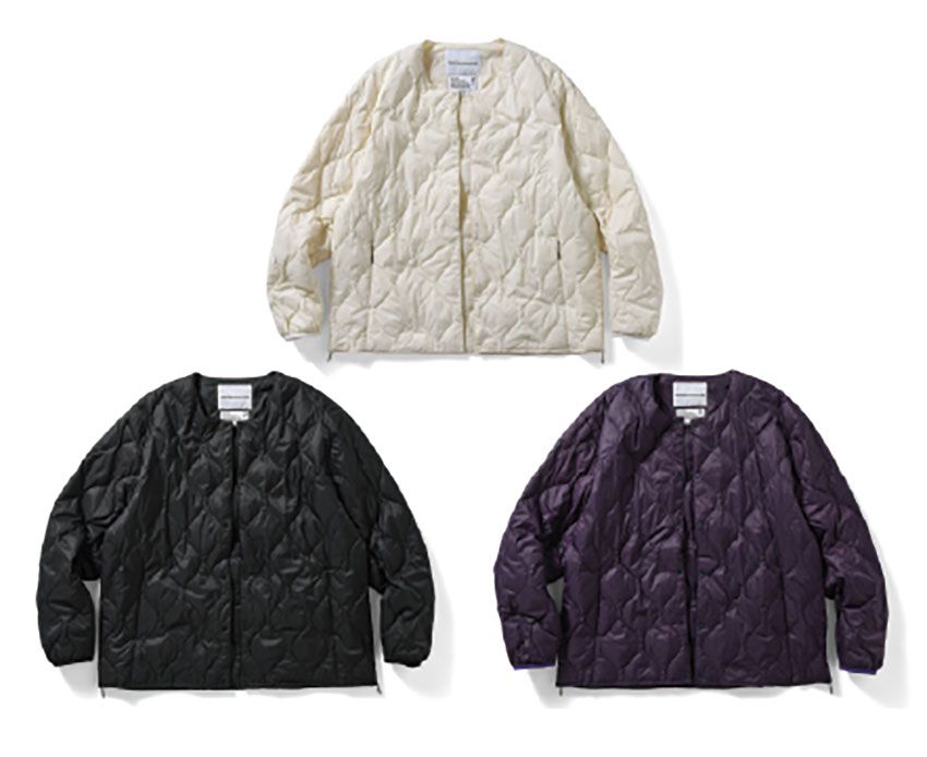 「Light Down Jacket」各1万9800円／タイオン×ホワイトマウンテニアリング（タイオン　052-684-5182）