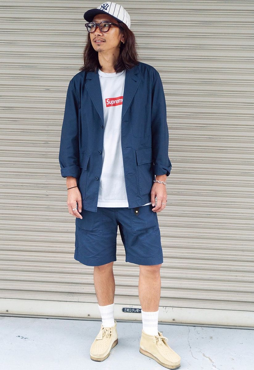 ジャケット、ショーツ＝ユニクロ