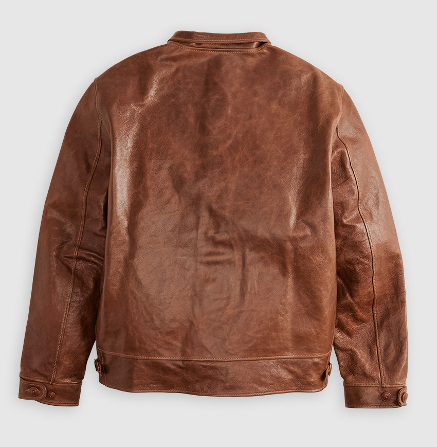 LVC 渾身の復刻品30s Menlo jacket 希少な鹿革　イタリア製 Levi's LVC 1930s Menlo Leather Jacket - Brown - Size Small (p2p 18