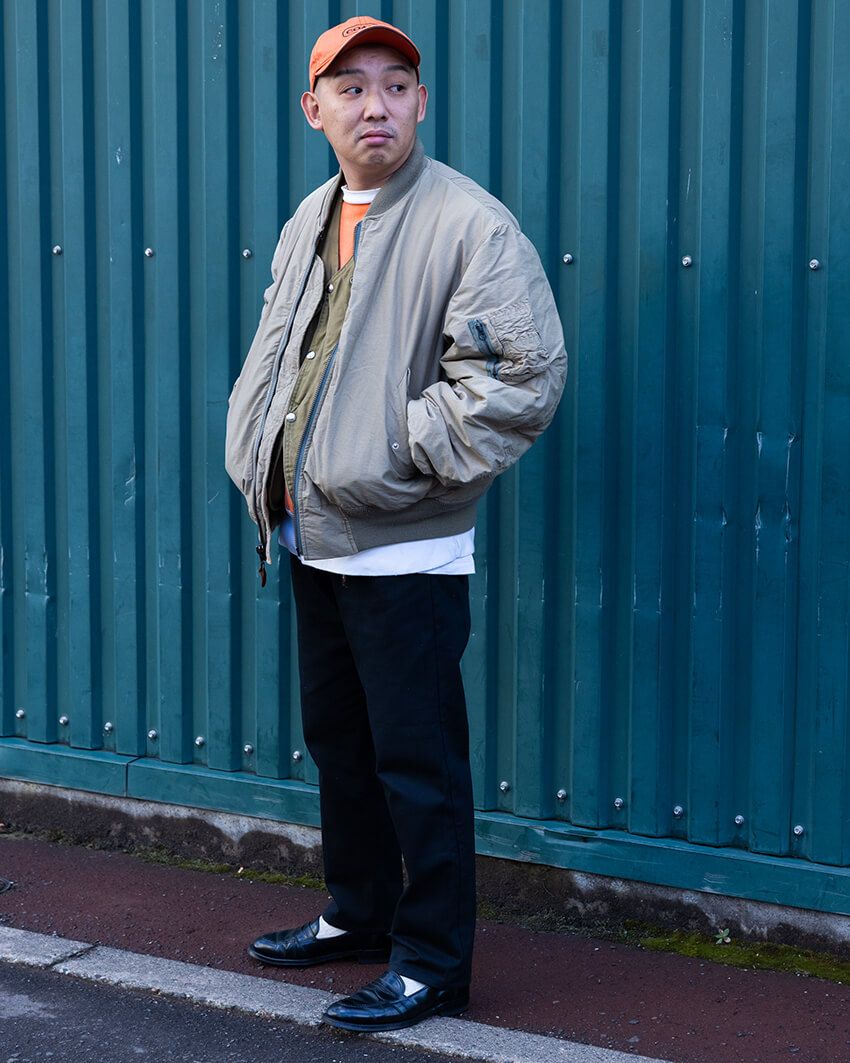 ジャケット=ポロ ラルフ ローレン スウェット=不明 ベスト=エル・エル・ビーン パンツ=リーバイス 靴=オールデン 帽子=コーチ