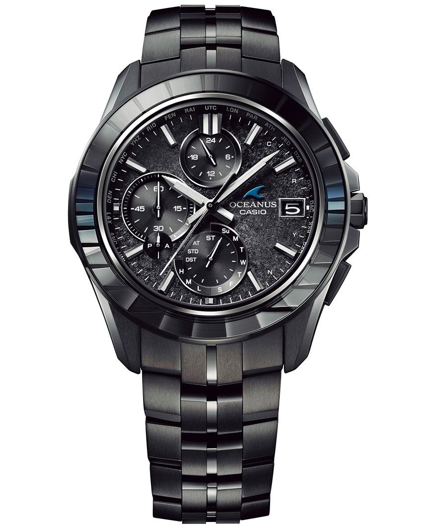 世界限定1600本。チタンケース、42.8㎜径、ソーラー。30万8000円／オシアナス（カシオ計算機