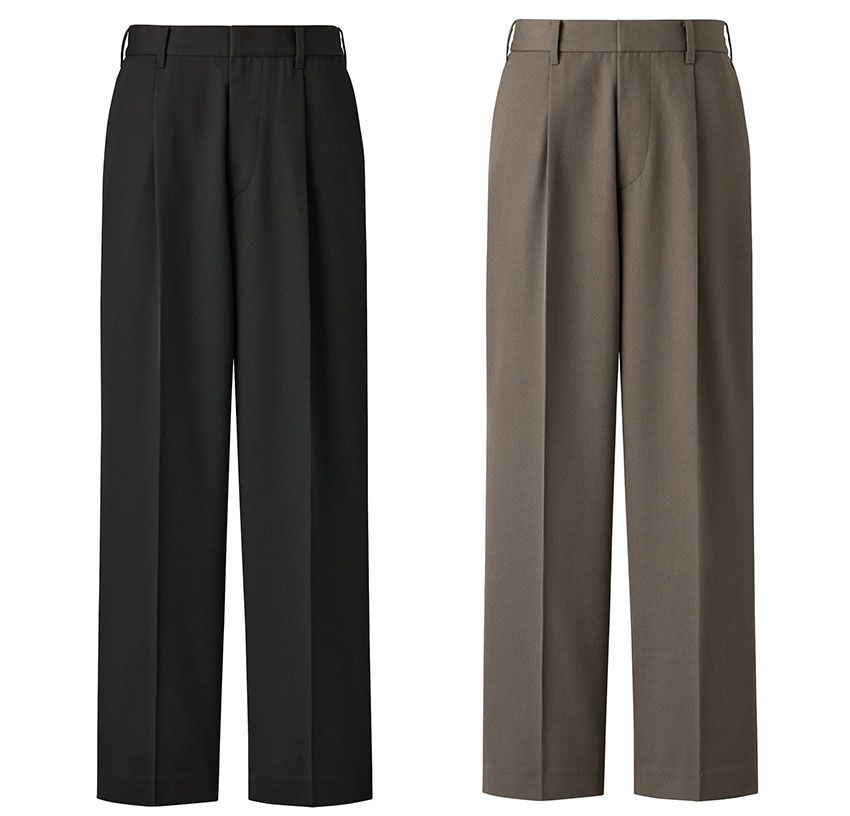 「タックワイドテーパードパンツ」3990円※全4色（GRAY/BLACK/BROWN/NAVY）3990円／ユニクロ：シー（ユニクロ