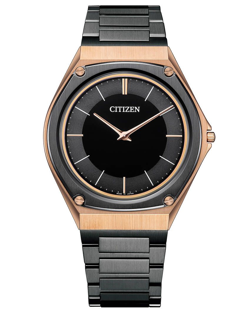 世界限定250本。SS（デュラテクトピンク‧デュラテクトDLC）ケース、38.0㎜径、光発電エコ・ドライブ。49万5000円／シチズンお客様時計相談室☎︎0120-78-4807