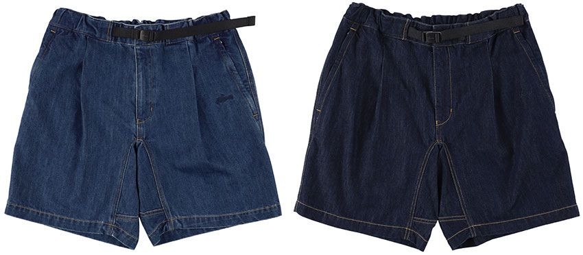 「DENIM SHORT PANTS」（BLU、IDG）各1万7600円／ナンガ　03-6384-5988