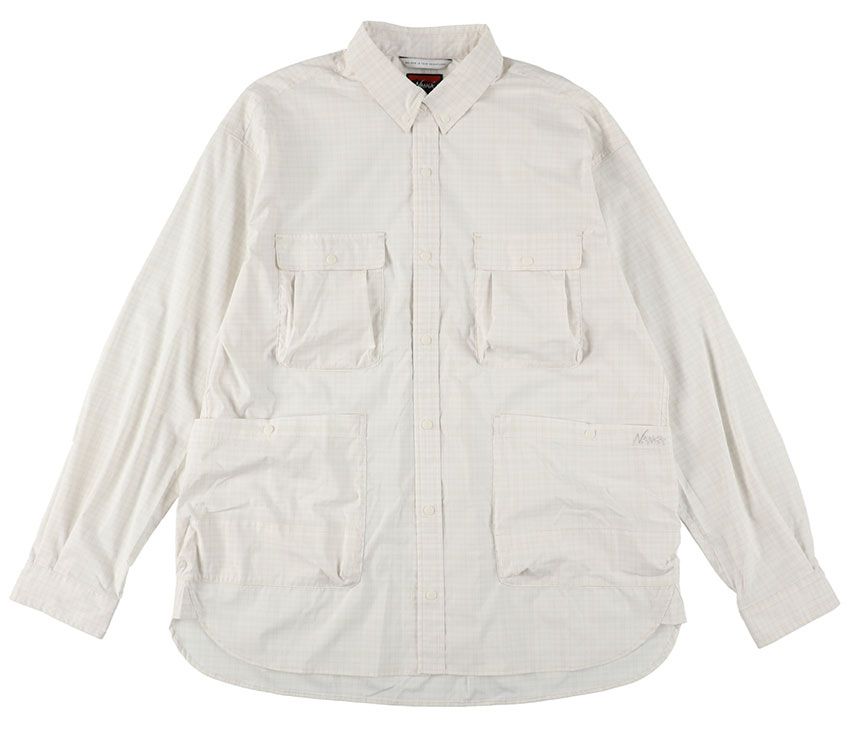 「MINI PLAID CAMP SHIRT」（SAX、BEG、OFFの3色展開）1万4300円／ナンガ　03-6384-5988