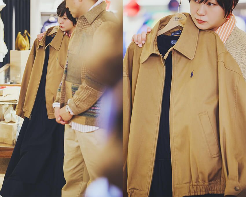 春を先取りしたワンピースにクラシックなジャケットをコーディネイト。ジャケットのワンポイント刺繍とワンピースのさりげないカラーリンクが上級者。ジャケット5万3900円、ワンピース7万400円／ともにポロ ラルフ ローレン（ポロ ラルフ ローレン 西武池袋本店　03-5924-6536