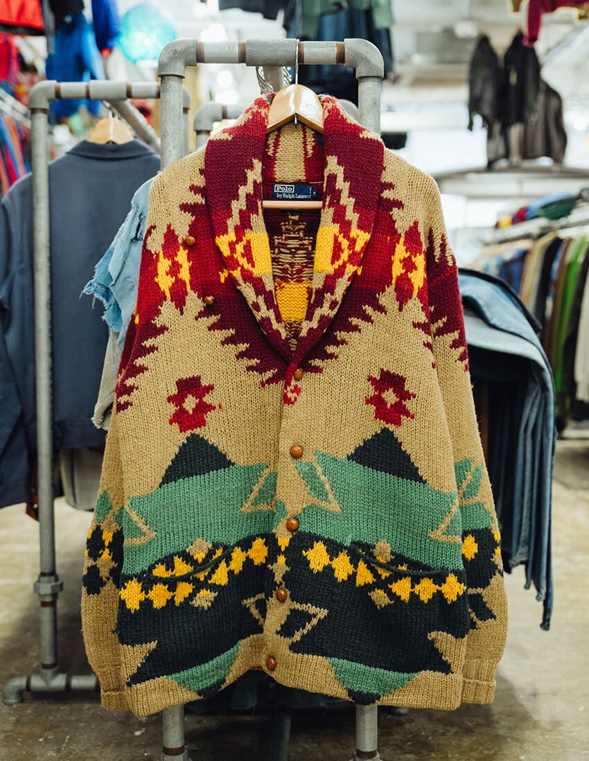 90年代初期のハンドメイドニット。POLO by RALPH LAURENのショールカラーカーディガン。60280円