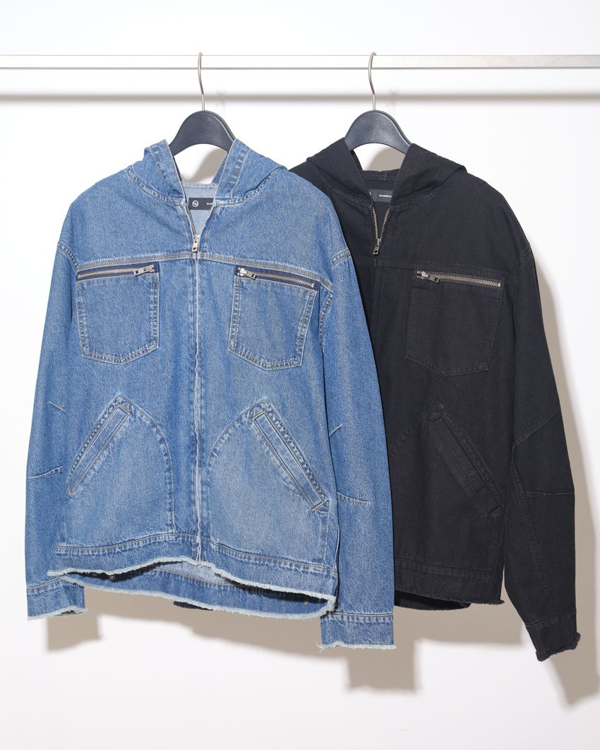 「デニムジップアップパーカ」4990円／GU×UNDERCOVER