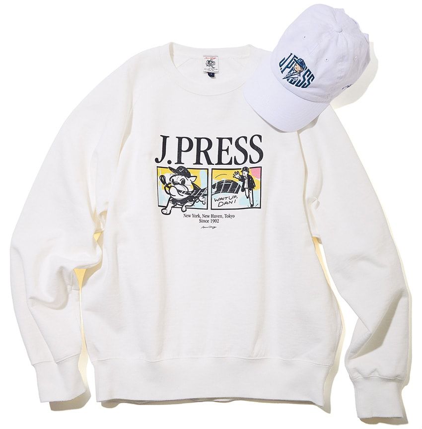 スウェット1万6500円、キャップ8800円／ともにJ.プレス ボーイズコレクション（J.プレス & サンズ 青山　03-6805-0315）