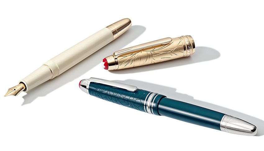 左●「ジュリエット ドゥエ クラシック万年筆」29万7000円、 右●「ロミオ ル・グラン万年筆」22万6600 円／モンブラン（モンブランお客様サポート 0800-333-0102）