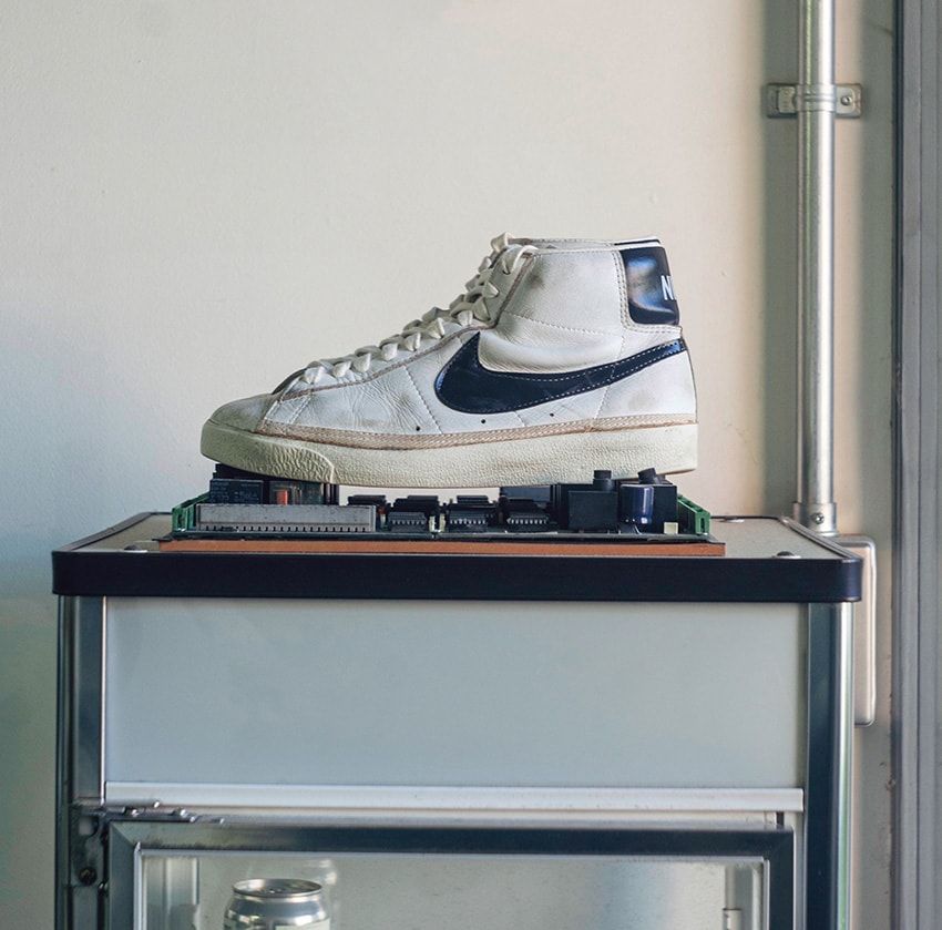 ナイキのアーカイブなども展示。