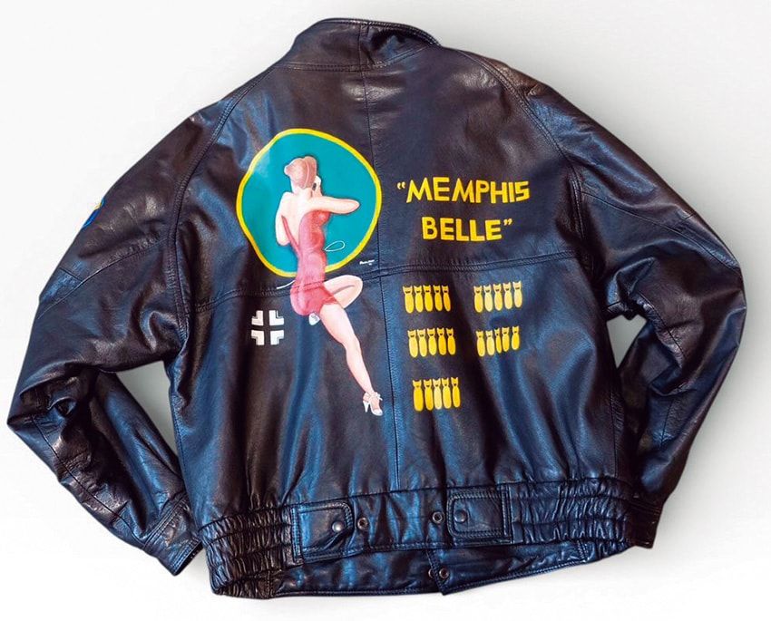 US古着のハンドペイント入りレザーブルゾン。3万8500円。