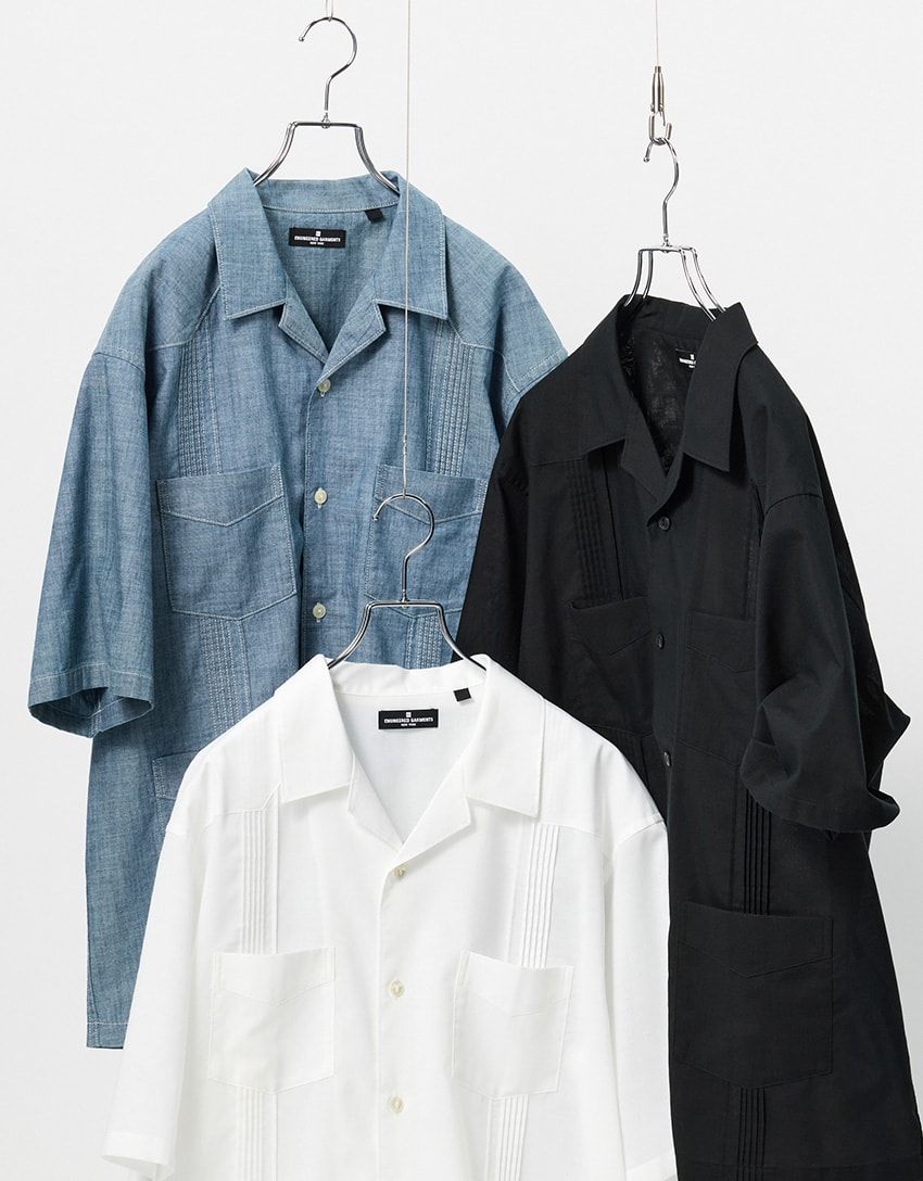 「キューバシャツ」各2990円／GU×エンジニアド ガーメンツ（GU　https://www.gu-global.com）