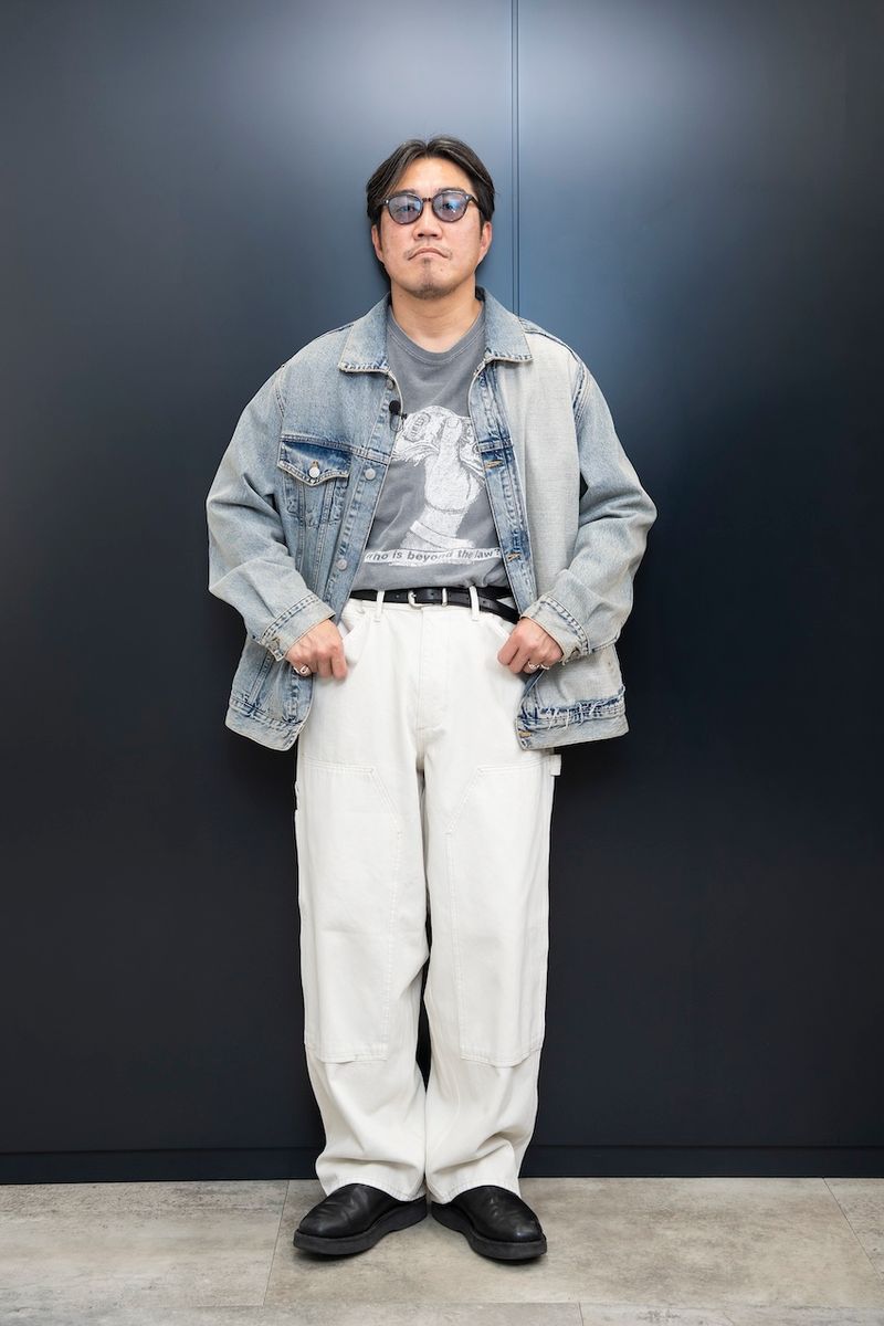 キクチさん（171cm、70kg）は「GAP スーパーバギー」の32インチ相当を着用
