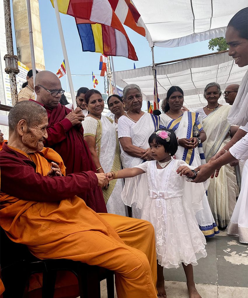 1.5億人インド仏教界を率いる佐々井秀嶺上人（2024年10月、龍光さん撮影）。