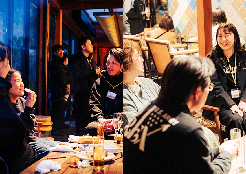 ディナーには、クラウンオーナーとその家族だけでなく、THE CROWNチームも参加。クラウンに乗って出かけた思い出、我が町の名物・名所などなど、食事と一緒にいろいろな会話を楽しみ、交流を深めていた。