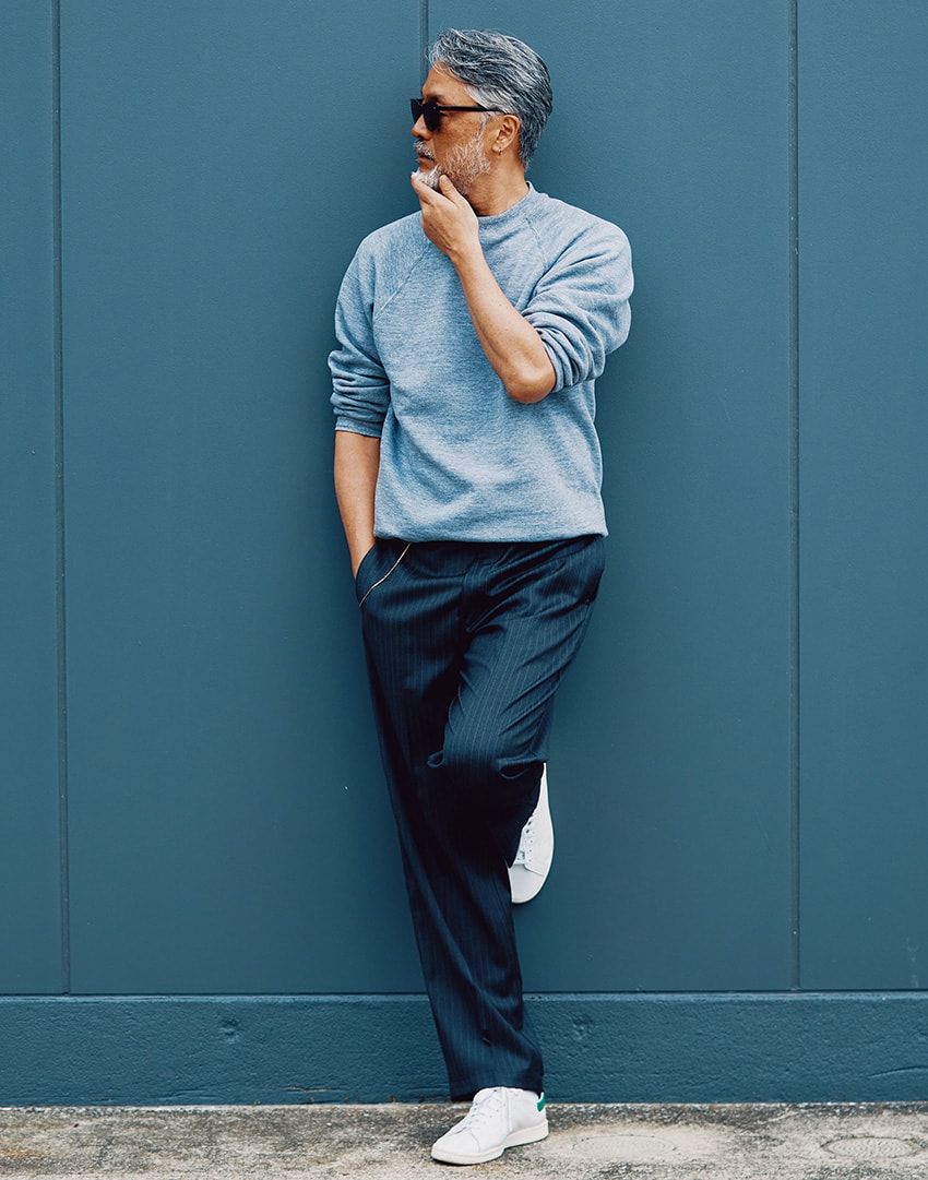 「ディッキーズ 874」のコラボ作で種カジ流ワンツーコーデ！硬軟織り交ぜたシンプルの極み - 1枚目の画像