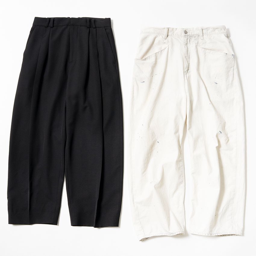 「スタジオニコルソン」のスラックス、「アンセルム」の白デニム