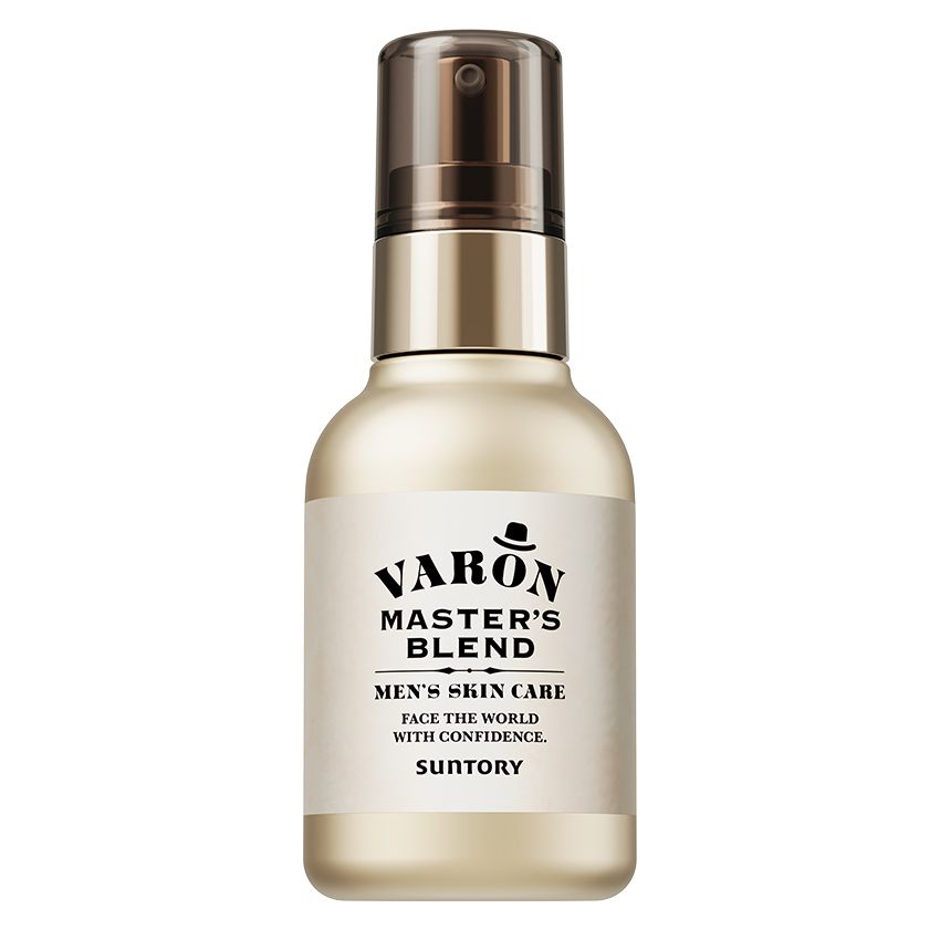 ▲「ヴァロン マスターズブレンド（ラージボトル 120ml）」9900円。大人の男性に必要な肌ケア成分を凝縮した1本。シミ予防、シワ改善にも効果あり。