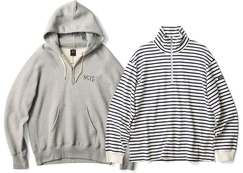 パーカ4万6200円、プルオーバー2万8600円／ともにサイベーシックス（マスターピースショールーム