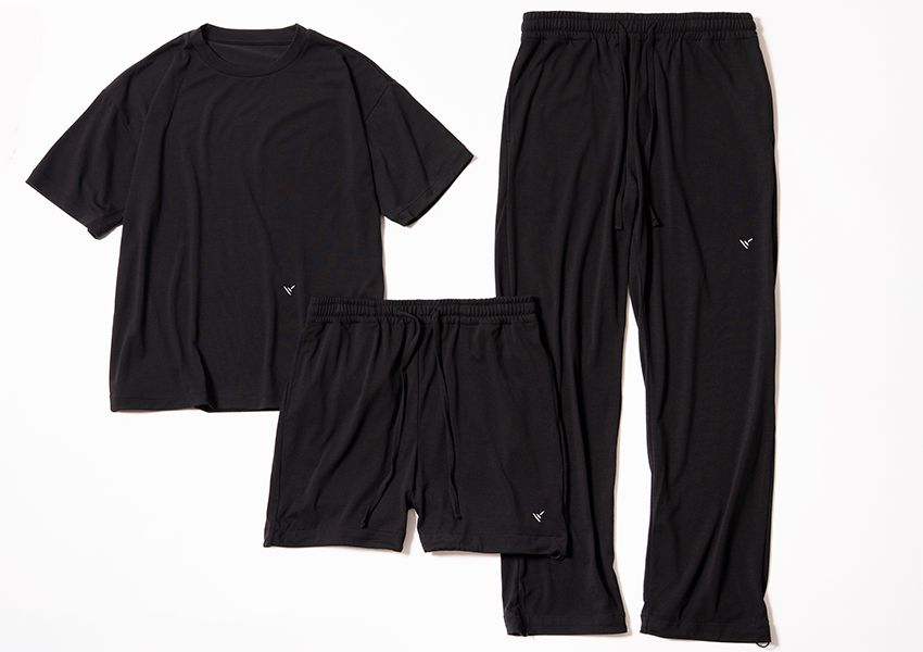 （左から）ショートスリーブ1万8700円、ハーフパンツ2万6400円、シャーリングパンツ3万3000円／すべてベネクス