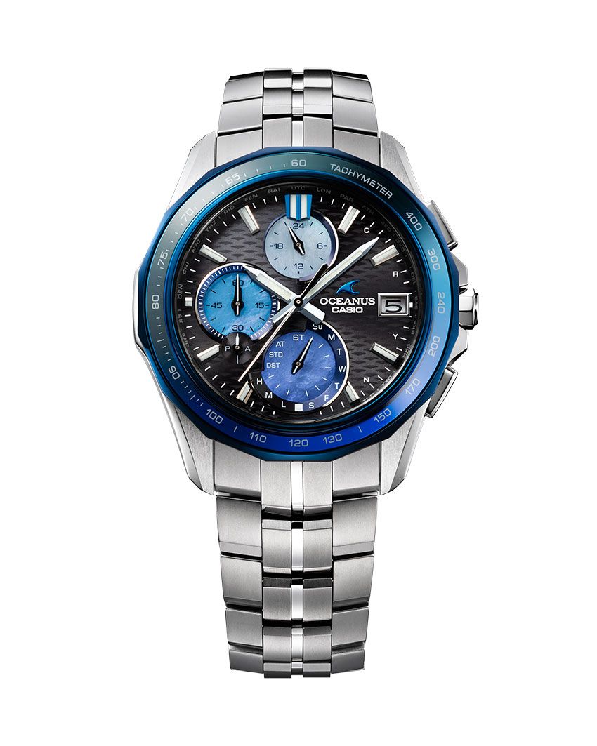 OCW-S7000AP　ケースサイズH47.5×W42.8mm、メタルバンド、10気圧防水、 世界限定1300本　26万4000円／オシアナス（カシオ計算機0120-088-925）