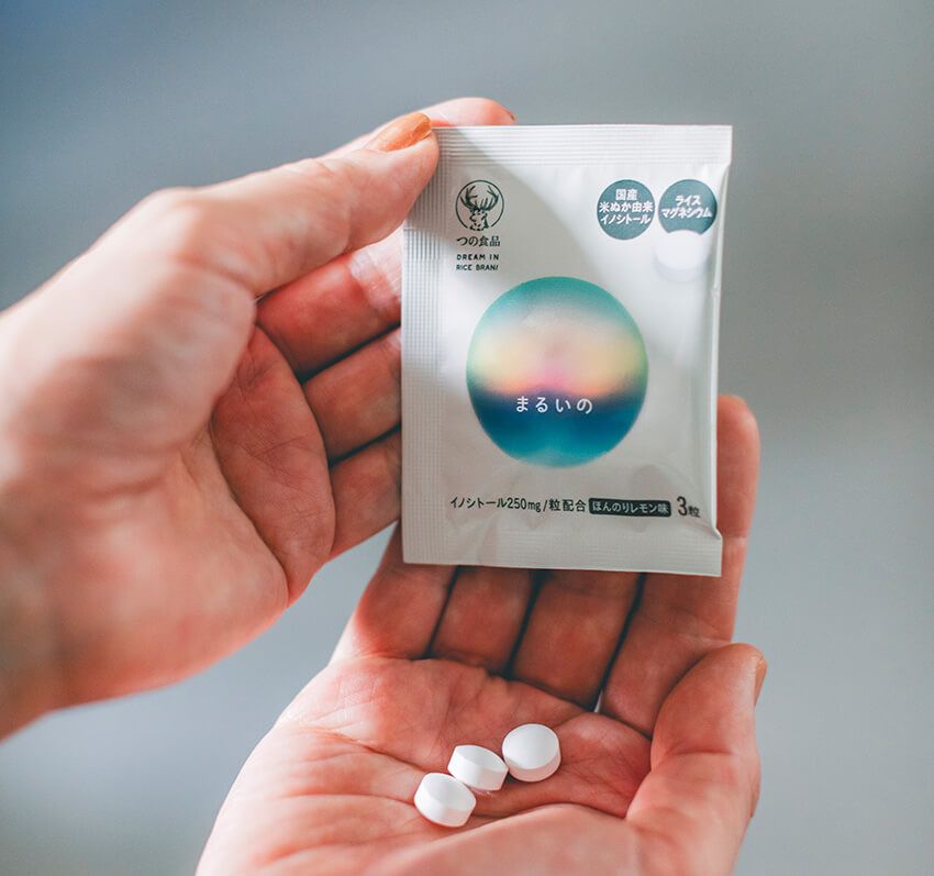 まるいの3粒入（イノシトール含有加工食品）［540mg×3粒］216円／https://lp.tsuno.jp/dreaminricebran/