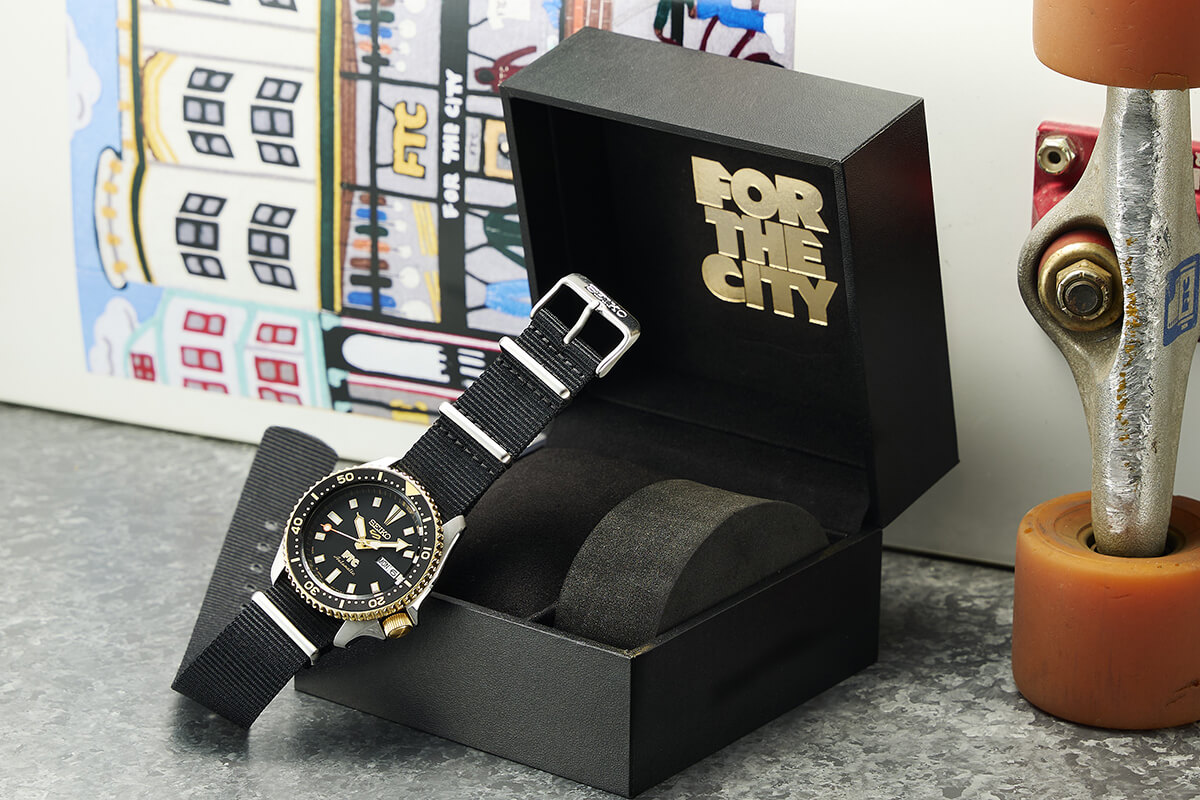 先着5名様⭐評価1500件記念⭐特製オルゴナイトプレゼント セイコー 5スポーツ」とストリートブランドが再タッグ！アニバーサリー