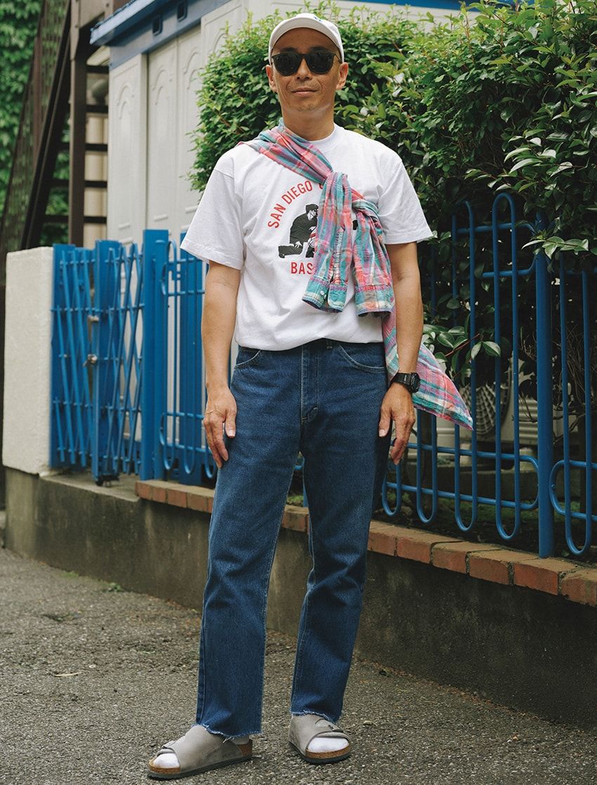 Tシャツ、デニム＝古着