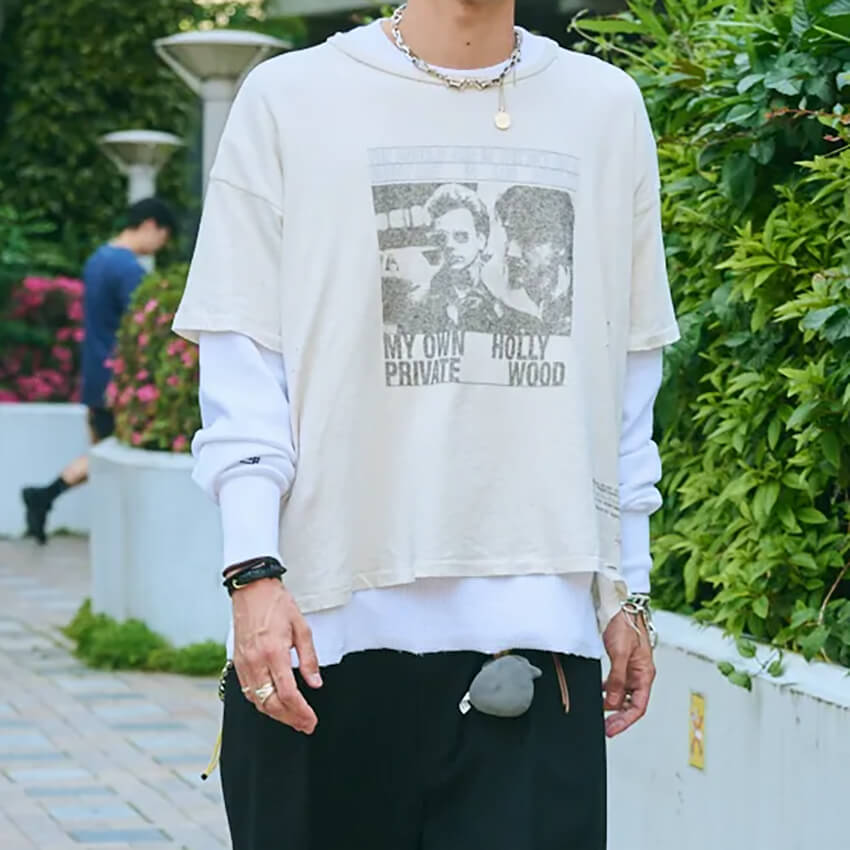 BBBNVRFRGT レイヤードロンT 夏にしかできないレイヤード”を満喫せよ！ Tシャツ×ロンT、ベスト、シャツ