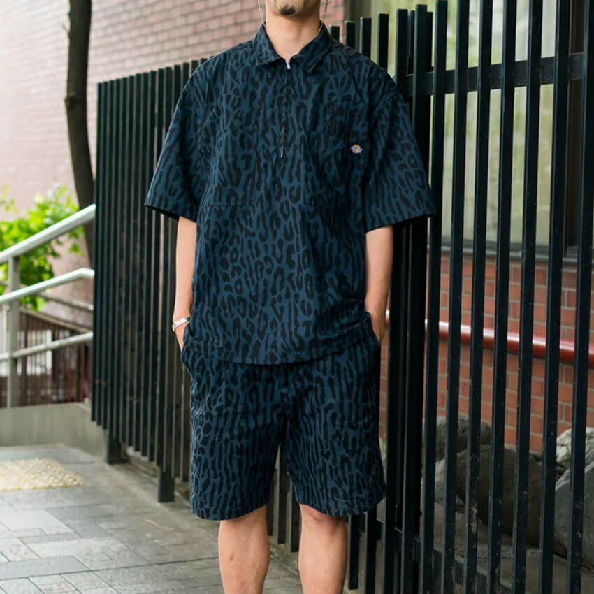 ワコマリア水玉模様 半袖シャツとショートパンツ セット黒紺M 即キマる、真夏の「セットアップ」スタイルをスナップで！“考えない