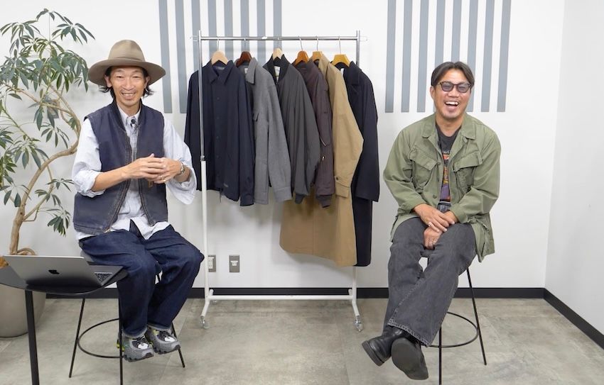 ［左］原 亮太●OCEANS統括編集長。’79年生まれ。落語好きな愛知県出身者。シャツ／OO、ベスト／OO、パンツ／OO、スニーカー／ミズノ［右］菊池陽之介●’79年生まれ。スタイリスト熊谷隆志氏に師事し、2004年に独立した敏腕。Tシャツ／古着、ジャケット／古着、パンツ／OO、シューズ／OO