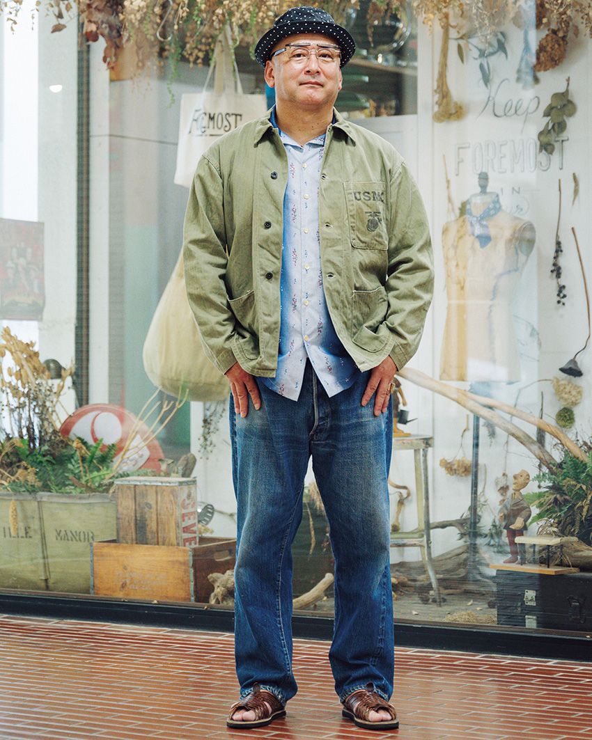 デニム、ジャケット＝古着