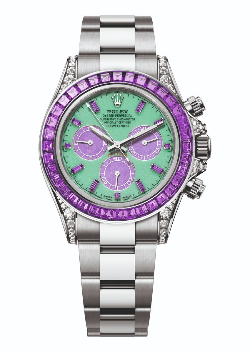 Spring 「コスモグラフ デイトナ」18ctホワイトゴールドケース、径40mm、自動巻き。落札価格680万ポンド（約14.2億円）