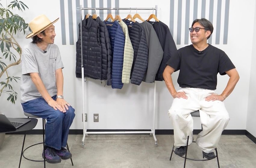 ［左］原 亮太●OCEANS統括編集長。’79年生まれ。落語好きな愛知県出身者。Tシャツ／OO、パンツ／OO、シューズ／ヴァンズ（すべて私物）［右］菊池陽之介●’79年生まれ。スタイリスト熊谷隆志氏に師事し、2004年に独立した敏腕。Tシャツ／OO、パンツ／アンセルム、シューズ／OO（すべて私物）