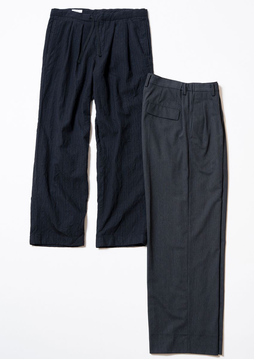 （左）スラックス 5万8000円／キャプテン サンシャイン　03−6712−6830、その他／スタイリスト私物