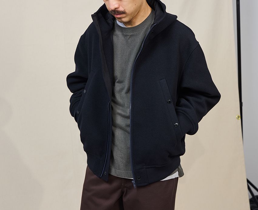 「コージーメルトンパーカ」5990円／GU×エンジニアド ガーメンツ（GU　https://www.gu-global.com）　