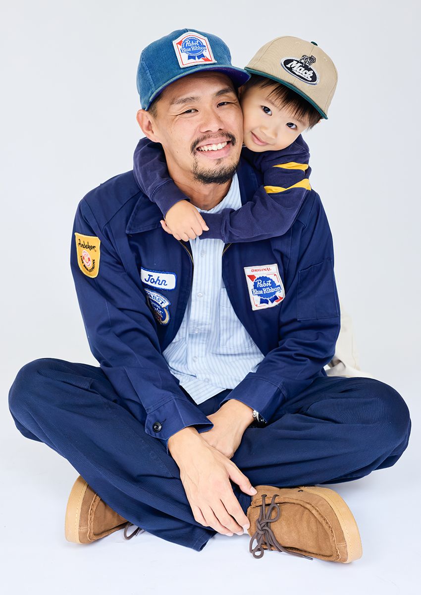 365日古着に夢中！ 元バレー選手・日高裕次郎が3歳の息子と楽しむパパファッションと家族時間 - 1枚目の画像