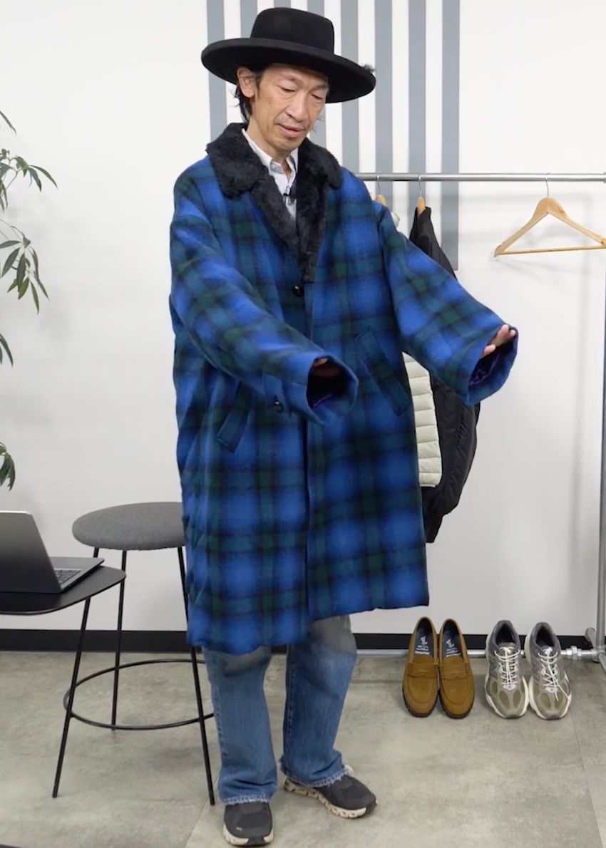 ハラ（178cm、60kg）は「ニードルズ x ペンドルトン」のMサイズを着用