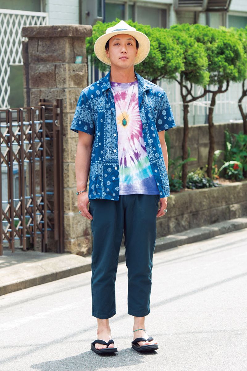 プリントT×柄シャツ合わせの超上級テクを見よ！ 堀尾光俊