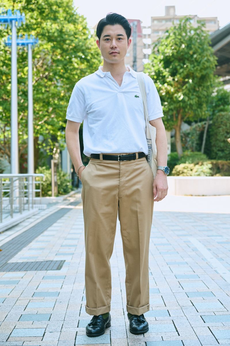 ラコステのポロシャツコーディネート | 250907-0911-42 山下 岳