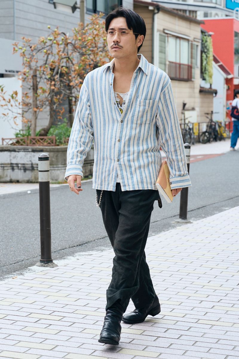 古着のシャツコーディネート | 250924-1956-19 有野芳生