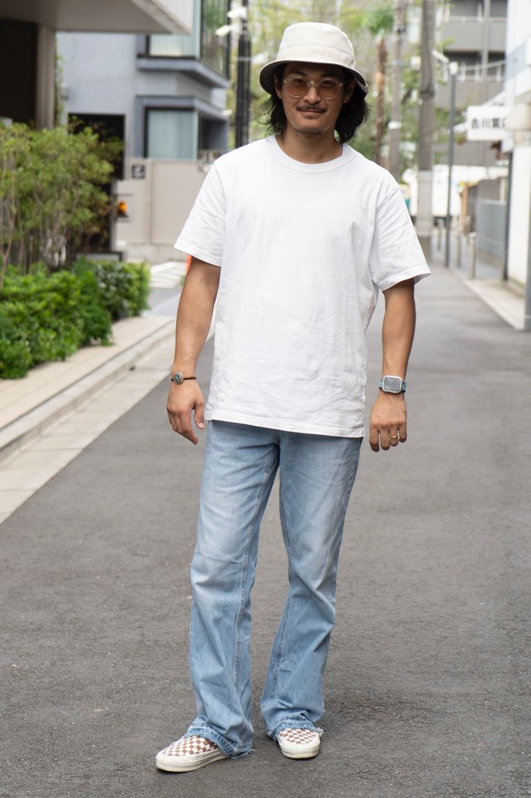 Tシャツ ユニクロ  カットソー ユニクロ  デニム ザ  帽子 ザエイチダブリュードッグアンドコー  眼鏡 ユニクロ  アクセサリー ヴィンテージ