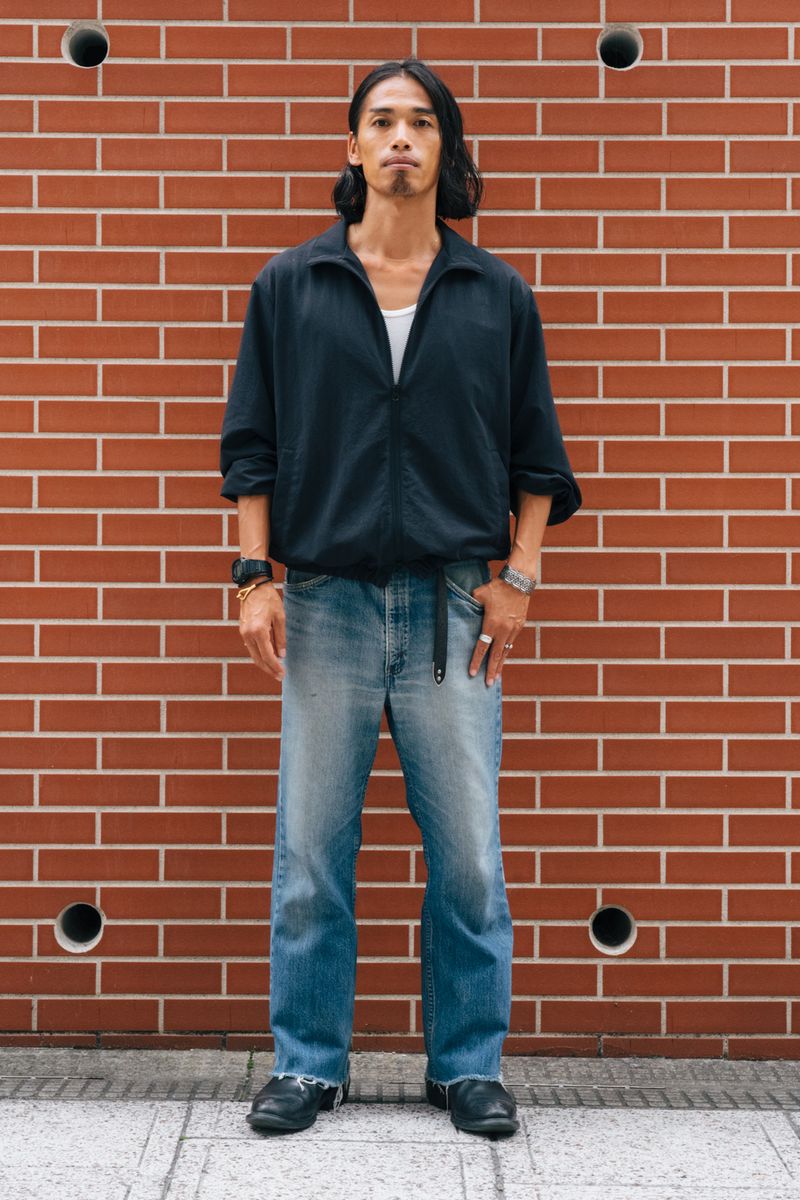 ブルゾン ロンハーマン  カットソー ロンハーマン  デニム リーバイス  シューズ レッドウィング  腕時計 カシオ  ネックレス ノーブランド  バングル 不明  リング エルメス  リング2 プロジェビア