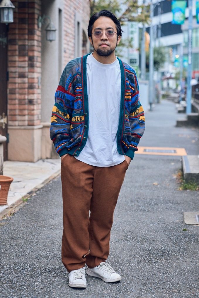 カーディガン 古着 Tシャツ ラコステ パンツ ユナイテッドアローズ シューズ ラコステ 眼鏡 シルエット