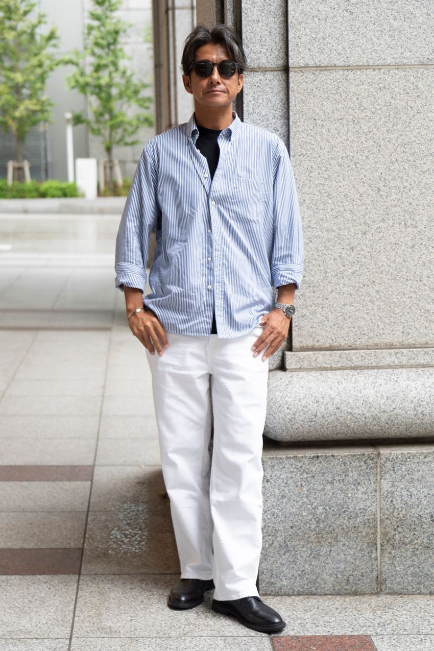 絶対定番のブルーシャツ、洒落者たちが選んだブランドと着こなしを街頭調査！ - 6枚目の画像