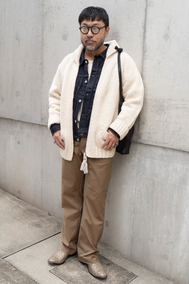 カーディガン マーティーアンドサンズ  Gジャン キャプテンサンシャイン  カットソー オールドホームステッダー  パンツ ガブリエラコールガーメンツ  シューズ リオスオブメルセデス  眼鏡 ジャックデュラン  バッグ エンダースキーマ  ネックレス エフジュエリープロダクツ  リング エフジュエリープロダクツ  リング2 グッチ  リング3 クロムハーツ  リング4 エルメス